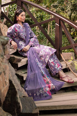 AF-PL-6012-INDIGO | 3PC Unstitched Lawn Digital Print Sheen By Alizeh