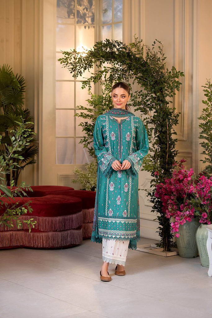 Unstitched 3-PC Embroidered Lawn Vital Collection By Sobia Nazir - VT25-6A