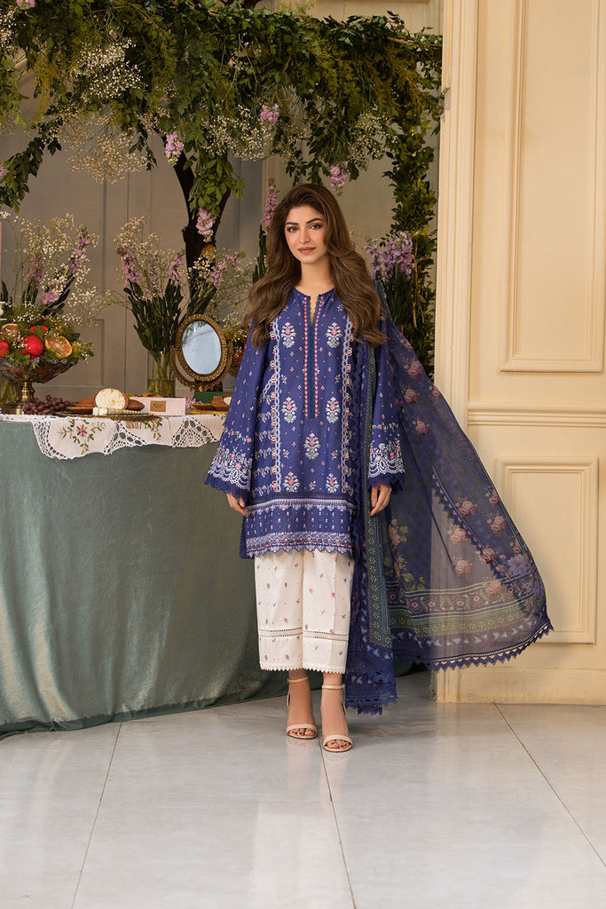 Unstitched 3-PC Embroidered Lawn Vital Collection By Sobia Nazir - VT25-6B