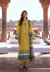 3-PC Unstitched Digital Printed Lawn Aangan By Kahf | ZARAFSHAN
