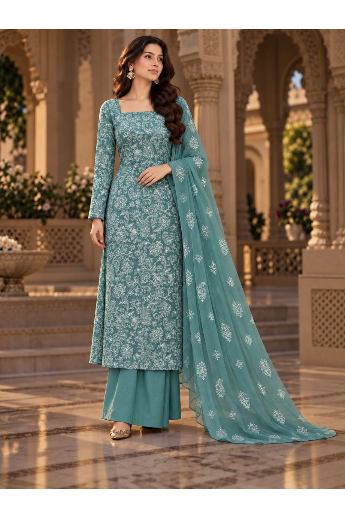 Karandi collection Embroidered chiffon dupatta By Lahore Cloth