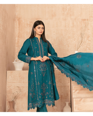 3-PC Unstitched Embroidered Grip Shawl Nisrine By Tawakkal Fabrics | D-4986