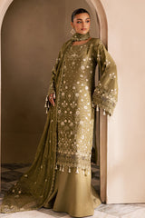 3-PC Unstitched Chiffon Embroidered Miraal by Emaan Adeel | DELARAM