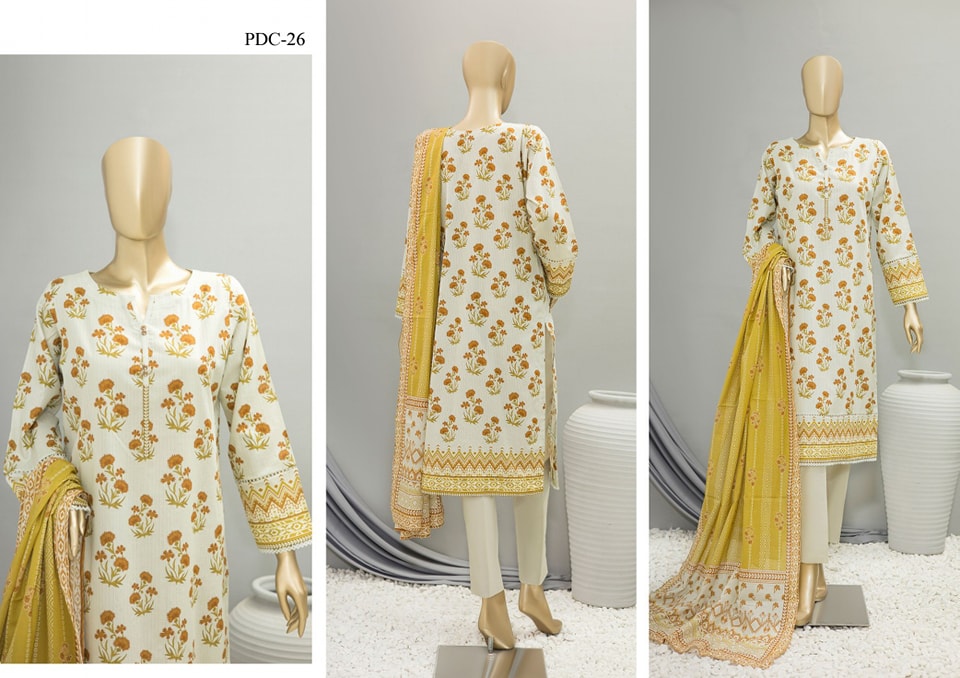 PDC-26 - 3PC Unstitched Digital Printed Doriya Collection By HZ Textiles