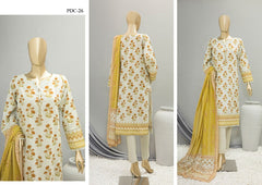 PDC-26 - 3PC Unstitched Digital Printed Doriya Collection By HZ Textiles
