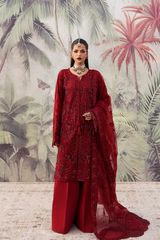 3-PC Unstitched Chffon Embroidered Romansiyyah By Emaan Adeel | NOORMAHAL