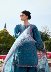 3-PC Unstitched Digital Printed Lawn Aangan By Kahf | FALAK ARA