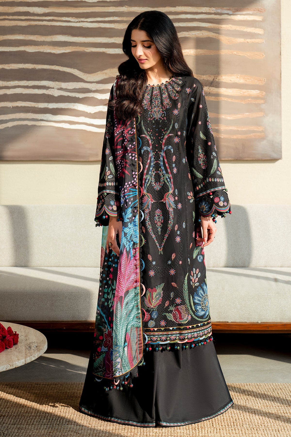 3-PC Unstitched Embroidered Dobby Lawn By Jazmin | SL25-D10