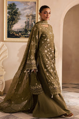 3-PC Unstitched Chiffon Embroidered Miraal by Emaan Adeel | DELARAM