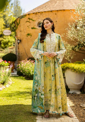 ELK-07A ALLURE | 3Pc Unstitched Suit Lawn Collection Prints Chikankari By Elaf Premium