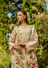 ELK-04A DEAR PARADISE | 3Pc Unstitched Suit Lawn Collection Prints Chikankari By Elaf Premium