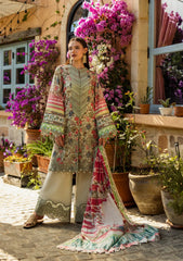 ELK-01B GIARDINO | 3Pc Unstitched Suit Lawn Collection Prints Chikankari By Elaf Premium