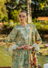 ELK-06A PISTACHIO DREAMS | 3Pc Unstitched Suit Lawn Collection Prints Chikankari By Elaf Premium