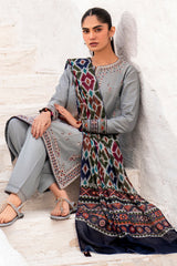 USE-9123 | 3Pc Unstitched Suit Embroidered lawn Summer 25 Drop II By Jazmin