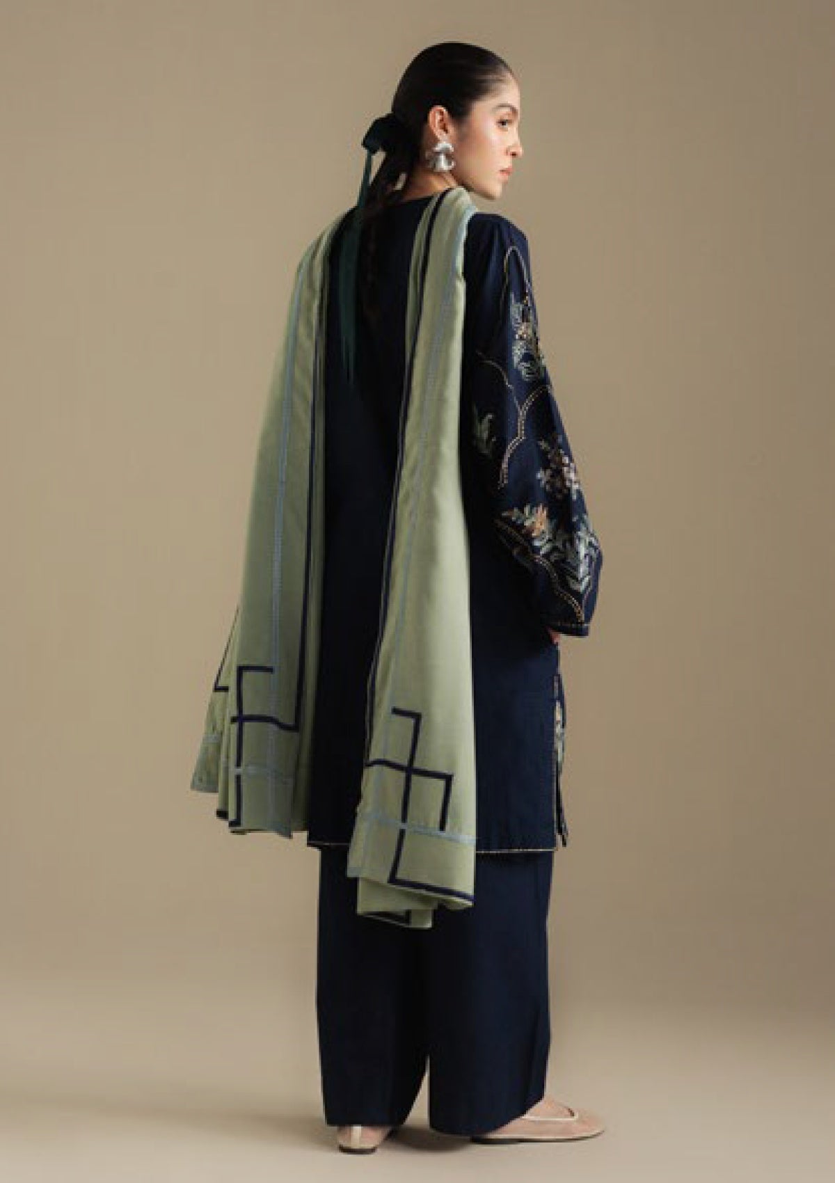 3-PC Unstitched Embroidered Plain Khaddar Coco By Zara Shahjahan | AMBER-1B