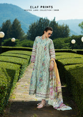 EPE-07A | 3PC Unstitched Suit Digital Printed Lawn Prints By Elaf Premium