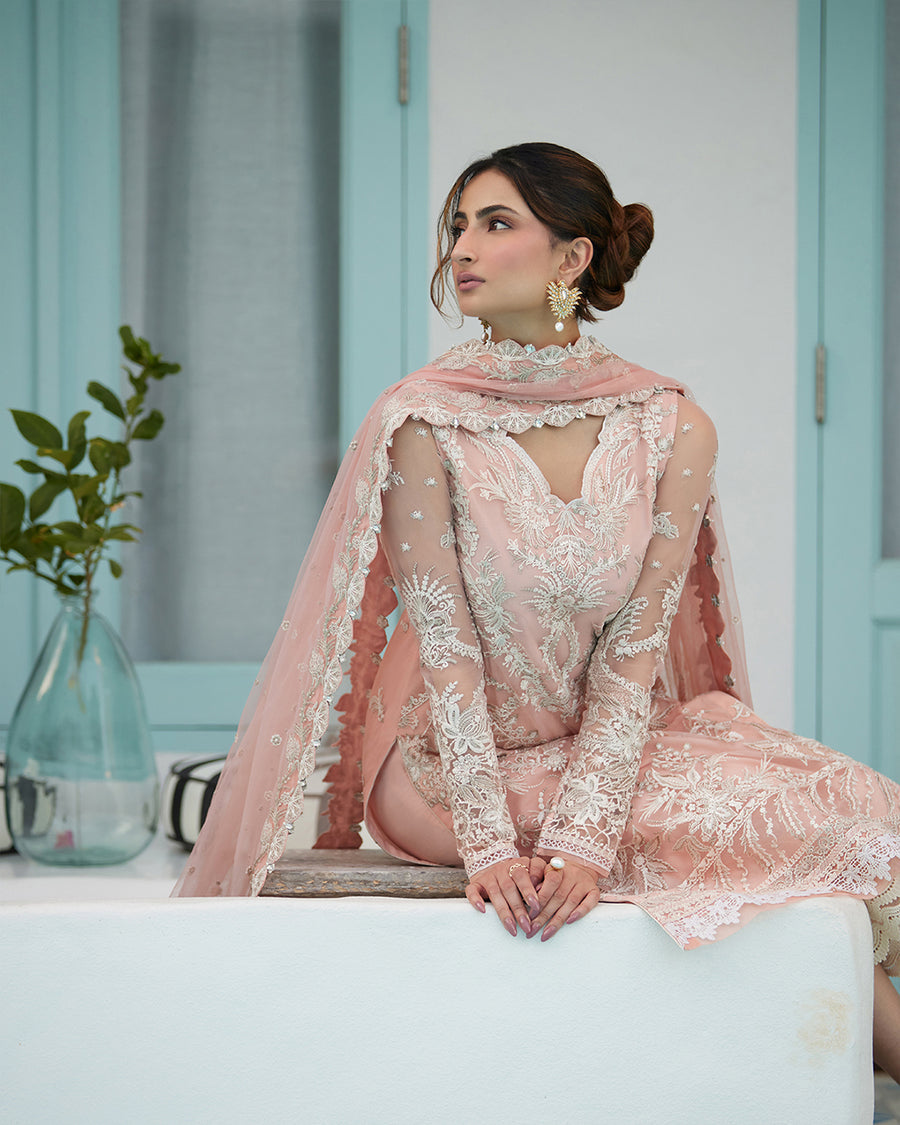 Unstitched 3-PC Embroidered Zinnia Luxury Lawn By Faiza Saqlain | Valetta