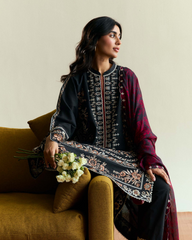 3-PC Unstitched Embroidered Lawn Coco By Zara Shahjahan | VELOUR-D2