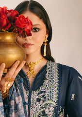 3-PC Unstitched Embroidered Lawn Ek Fasana By Kahf | KLB-1A MALKA