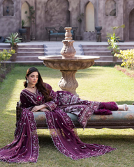 3-PC Unstitched Luxury Karandi Collection Kimora By Raeesa Premium | Lila