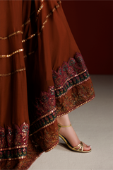 2Pc Frock Suit – Embroidered Chiffon Unstitched By Iznik
