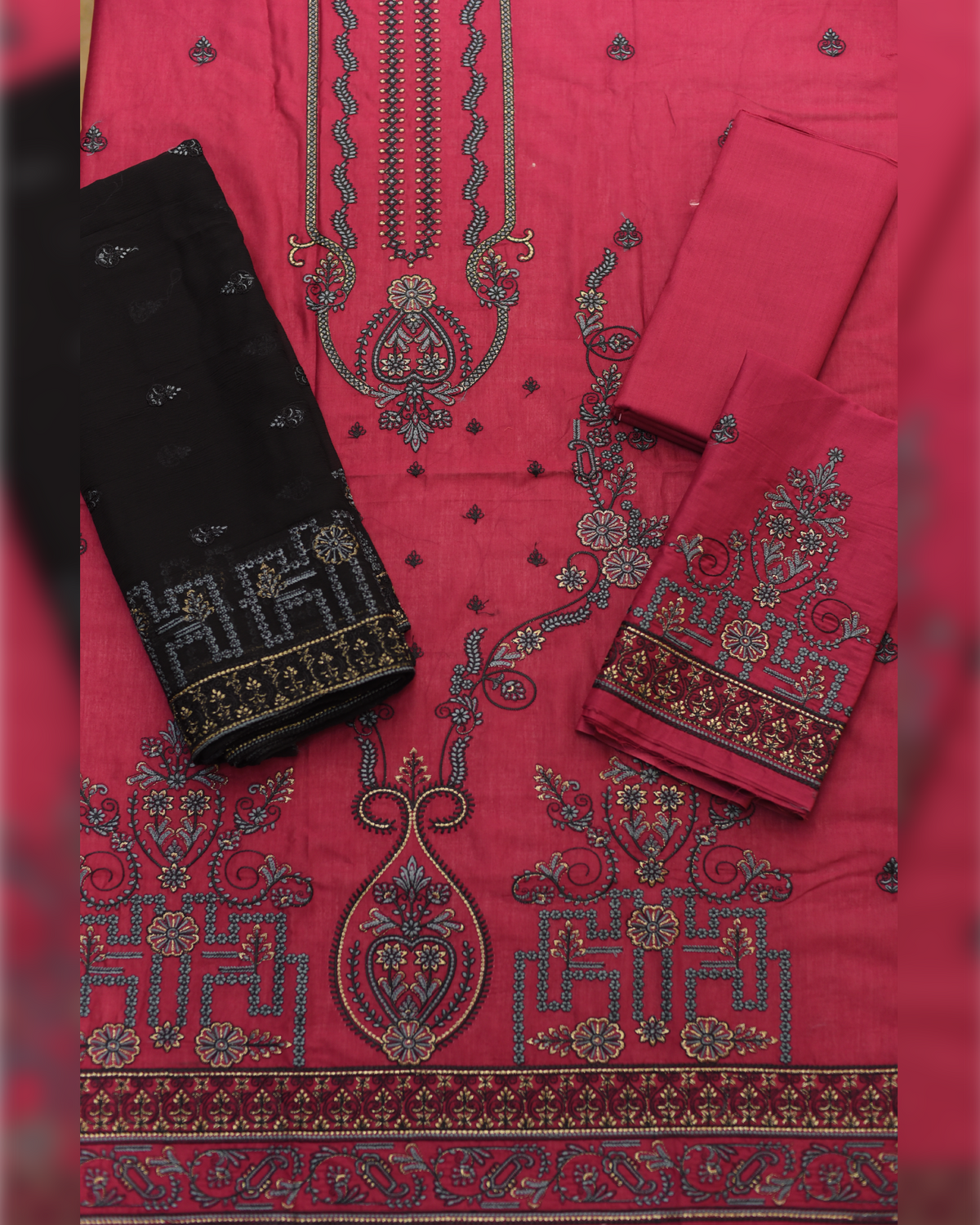 3-PC Unstitched Lawn Embroidered Suit | EL-7