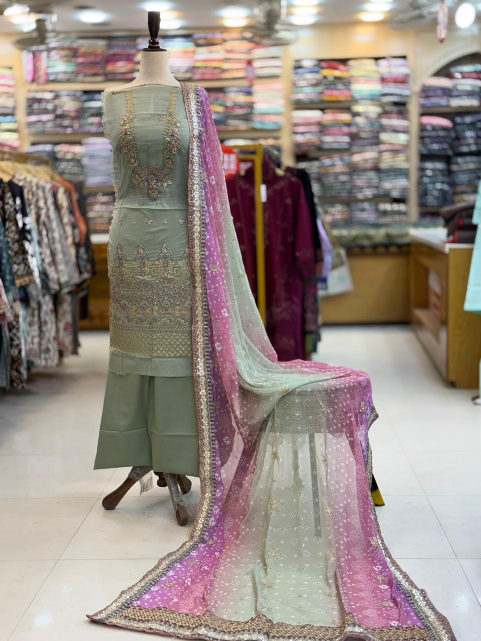3-PC Unstitched Embroidered Lawn | EM-86