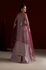 3Pc Embroidered Chiffon Unstitched Suit By Iznik