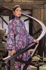 AF-PL-6012-INDIGO | 3PC Unstitched Lawn Digital Print Sheen By Alizeh