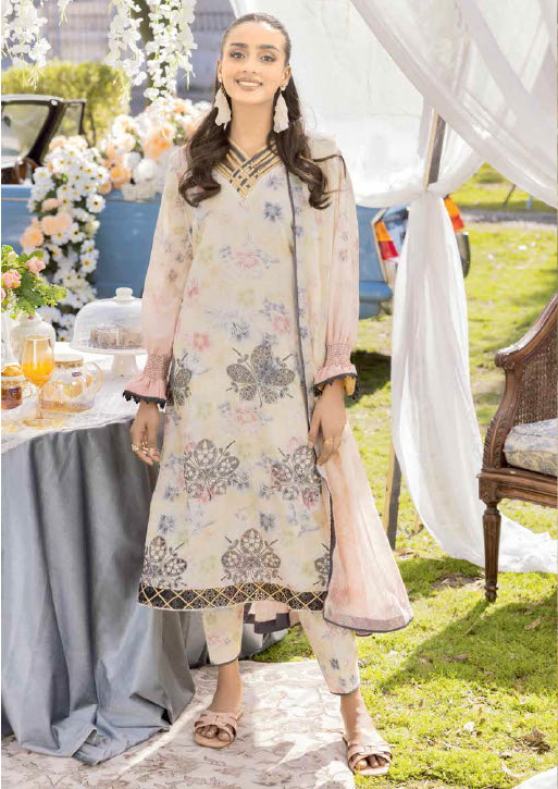 MELC 722 | 3PC Unstitched Lawn Digital Print Chickenkari Luxury By Muscari