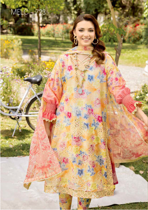 MELC 723 | 3PC Unstitched Lawn Digital Print Chickenkari Luxury By Muscari