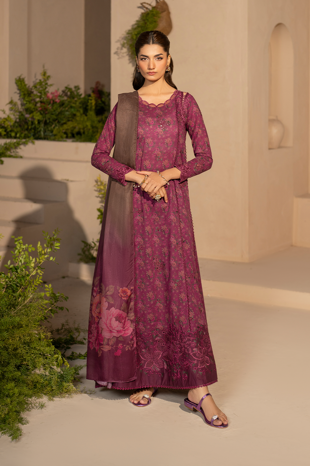 Unstitched 3-PC Embroidered Festive Lawn Eid Edit By Iznik EFL-09
