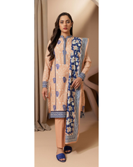 3-PC unstitched Printed Lawn By Zellbury | 0212