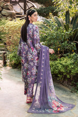 AF-PL-6012-INDIGO | 3PC Unstitched Lawn Digital Print Sheen By Alizeh