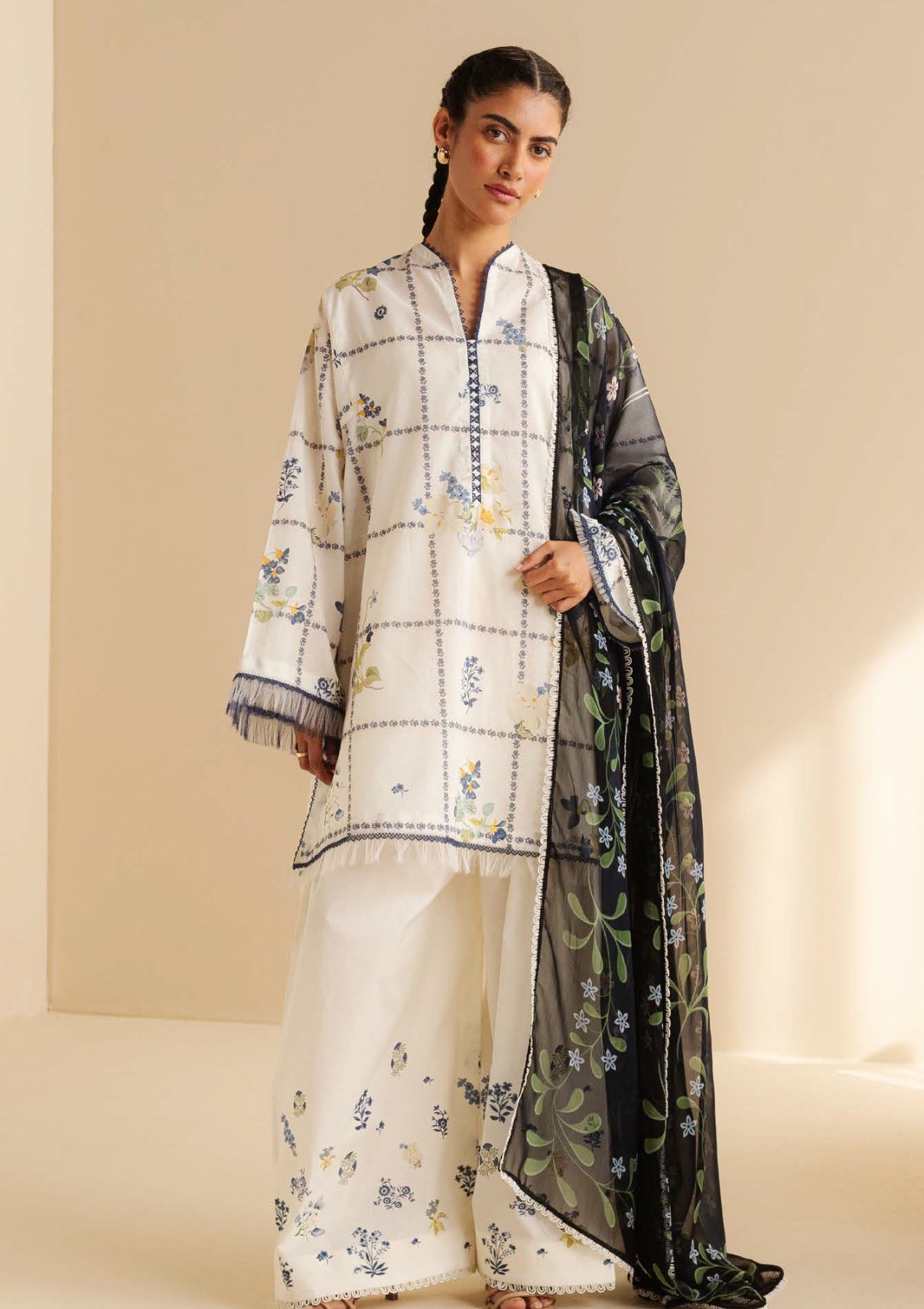 3-PC Unstitched Printed Lawn Coco By Zara Shahjahan | LUNA-10A