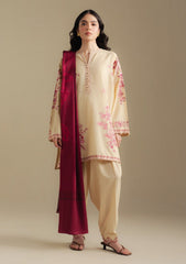 3-PC Unstitched Embroidered Plain Khaddar Coco By Zara Shahjahan | SNOWDROP-10A