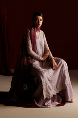 3Pc Embroidered Chiffon Unstitched Suit By Iznik