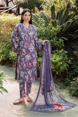 AF-PL-6012-INDIGO | 3PC Unstitched Lawn Digital Print Sheen By Alizeh