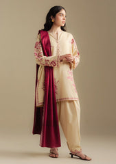 3-PC Unstitched Embroidered Plain Khaddar Coco By Zara Shahjahan | SNOWDROP-10A