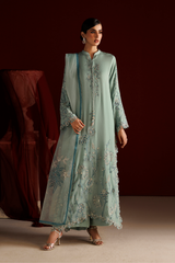 3Pc Embroidered Chiffon Unstitched Suit By Iznik