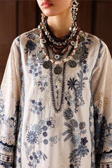 3-PC Unstitched Embroidered Eid Lawn By Baroque | D06