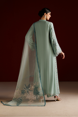 3Pc Embroidered Chiffon Unstitched Suit By Iznik