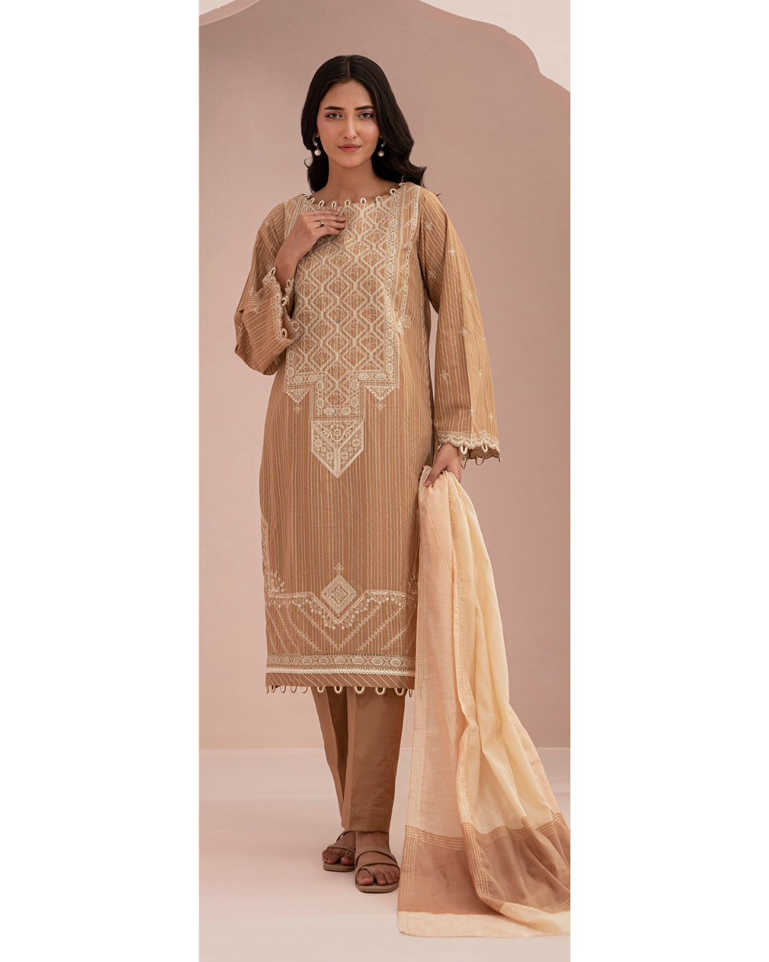 3-PC unstitched Printed Lawn By Zellbury | 0348