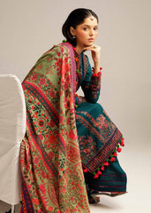 Teal | 3PC - Unstitched Shawl Khaddar By Hussain Rehar