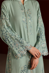 3Pc Embroidered Chiffon Unstitched Suit By Iznik