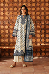 3-PC Unsititched  Embroidered Viscose Linen By Iznik | IPF-07