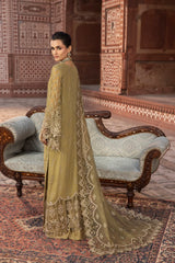D-07 Dark Tan | 3PC Unstitched Suit Luxury Chiffon Dilkash By Lavish Premium
