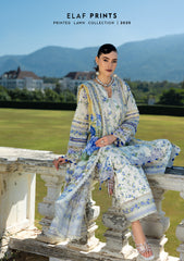 EPE-07B | 3PC Unstitched Suit Digital Printed Lawn Prints By Elaf Premium