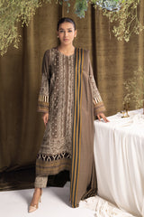 JH-933 | 3 Pc Unstitched Suit Embroidered Winter Collection Mahnur By Johra