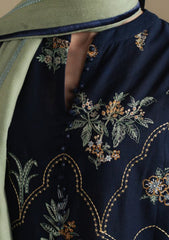 3-PC Unstitched Embroidered Plain Khaddar Coco By Zara Shahjahan | AMBER-1B